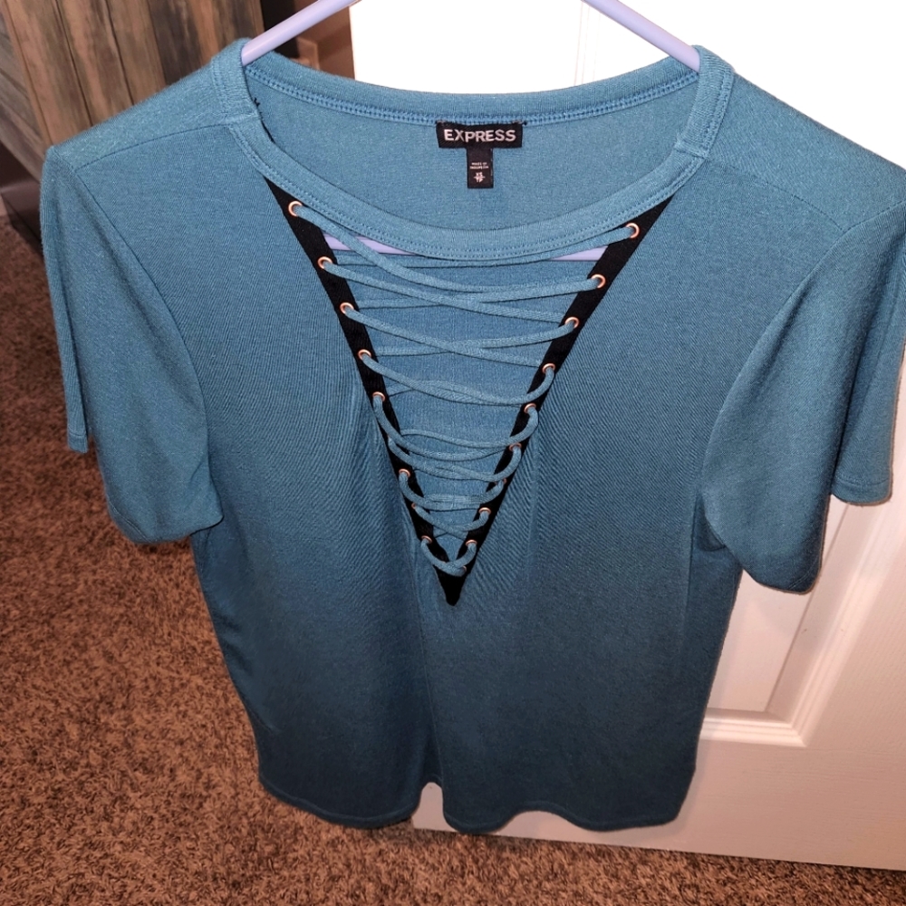 Express Blouse, teal, size XS